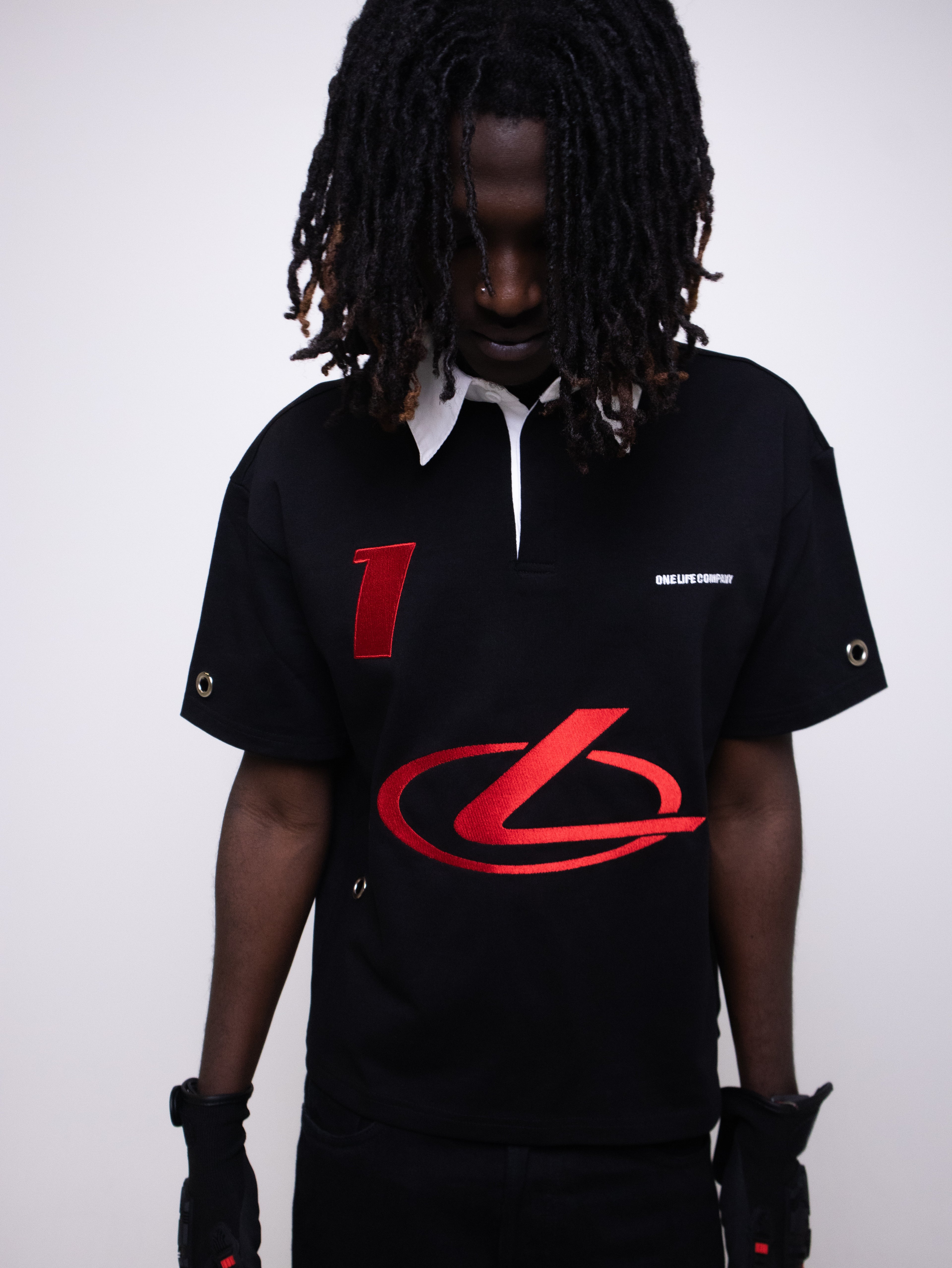 Black And Red One Life Company Polo