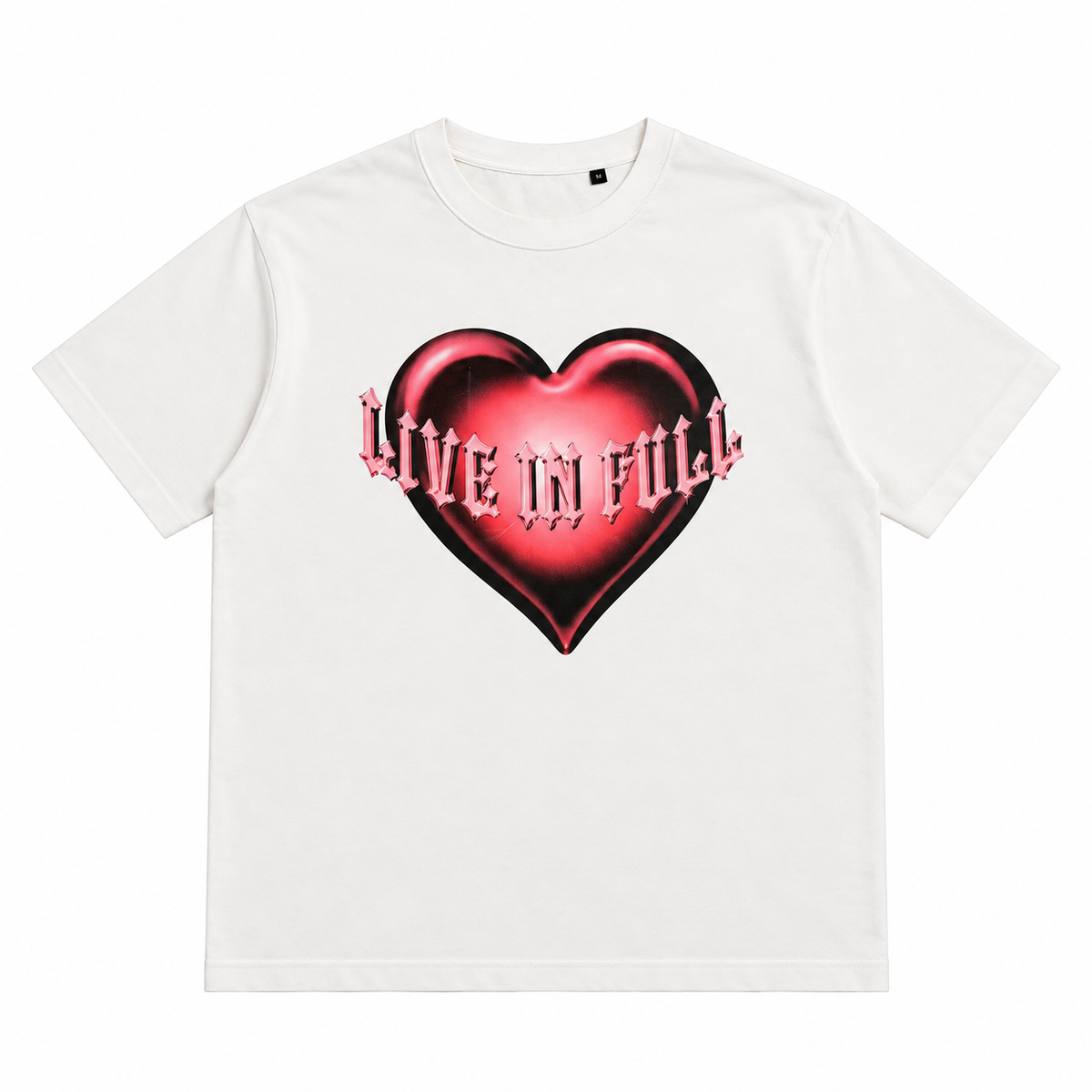 One Life Company White Graphic Heart T-shirt